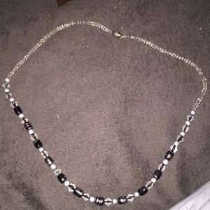 A fun black and silver beaded necklace